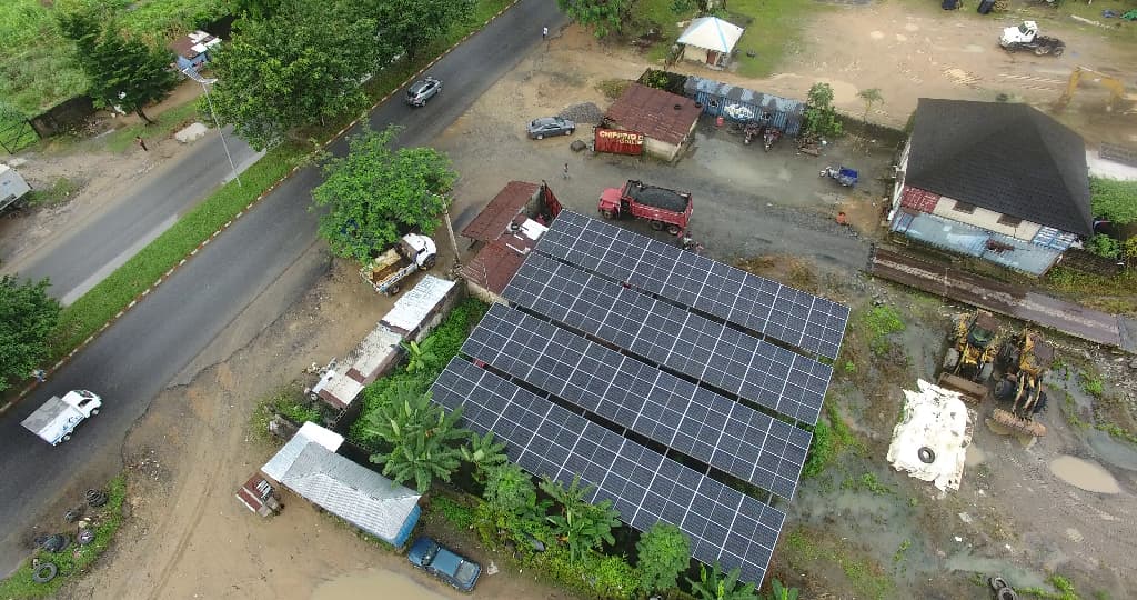 88kWp standalone off-grid solar at construction stone yard — view 2