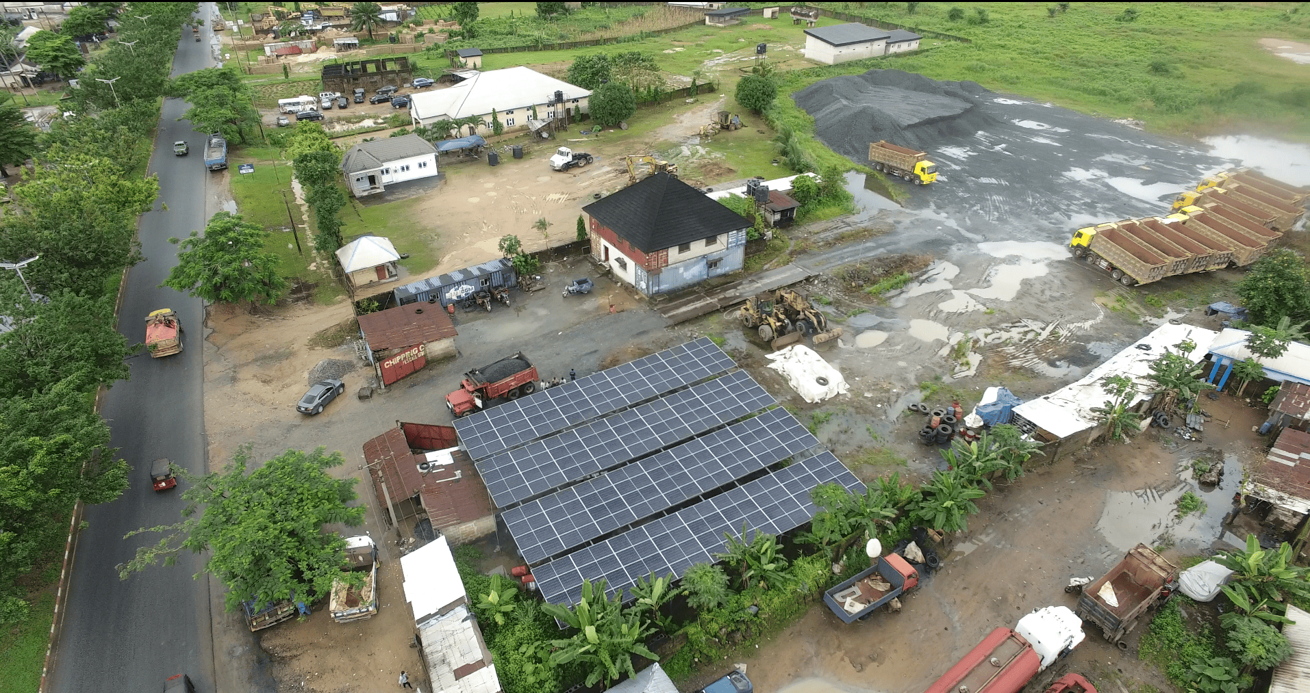 88kWp standalone off-grid solar at construction stone yard — view 3